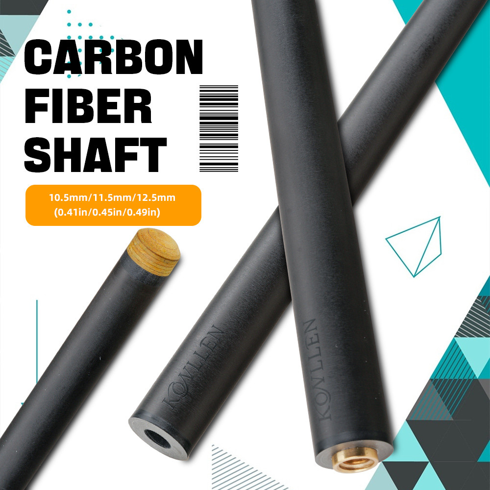 KONLLEN Carbon Fiber Billiard Shaft Pool Cue 74cm 3/8*8 Uni-loc Pin Joint 3/8*10 Single Shaft Not