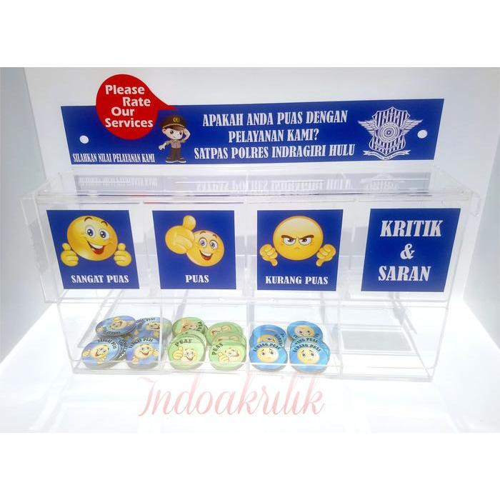 Kotak kepuasan akrilik 4 kotak + tempat koin