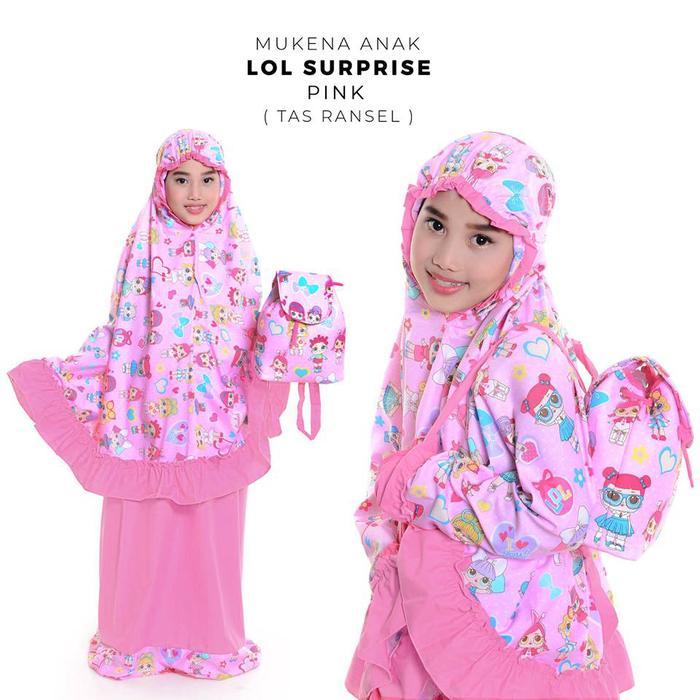 PUSAT MUKENA INDONESIA - MUKENA ANAK LOL SURPRISE PINK (TAS RANSEL)