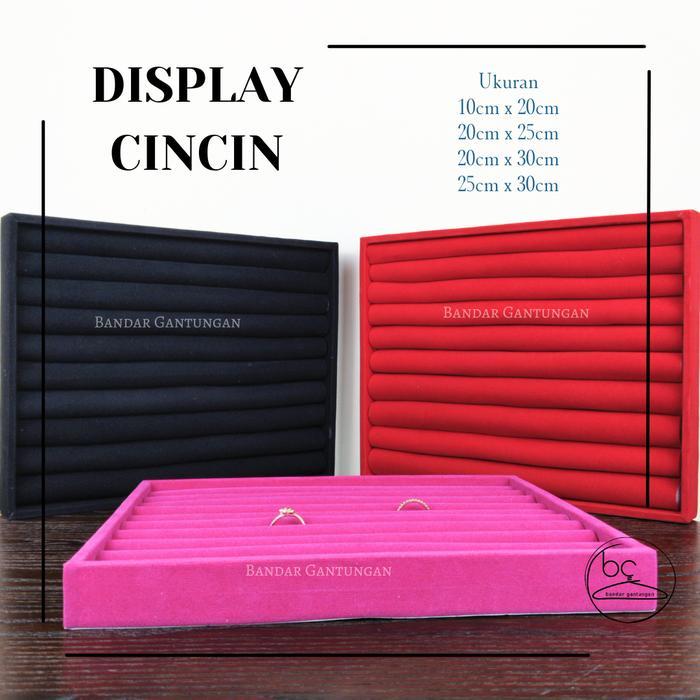 Display Cincin Nampan Cincin Kotak Cincin Pajangan Cincin Display Aksesoris Kotak Cincin Bludru +
