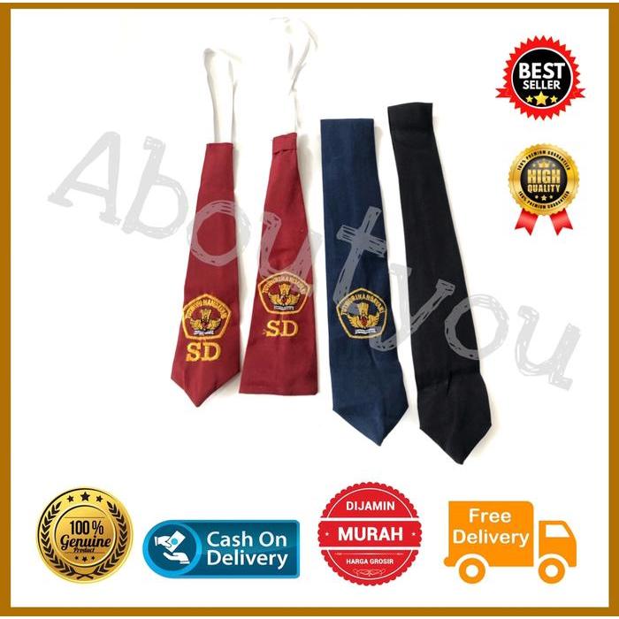 DASI Sekolah Anak Dasi SD / SMP / SMA Dasi Seragam Bordir Dasi HITAM