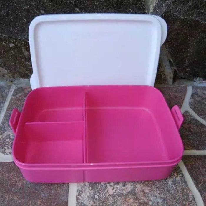 SIAPKIRIM Devided Click To Go, kotak makanan pink bersekat READY STOCK