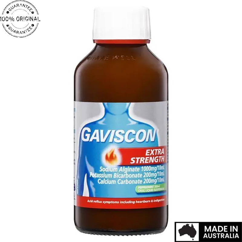 Aussie Original Gaviscon Extra Strength Heartburn And Indigestion Relief Peppermint Flavour 300ml