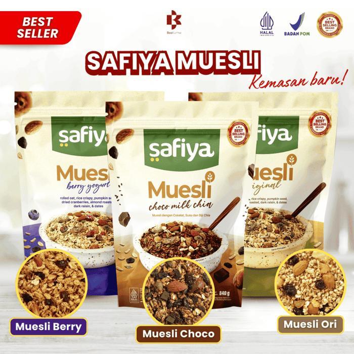 Muesli Safiya 1 Kg - Muesli Berry Yogurt Muesli Ori Muesli Choco - Sereal Sarapan Food Granola