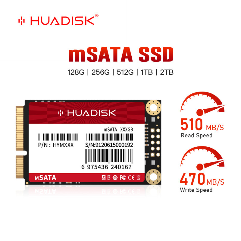 HUADISK mSATA SSD 512GB 256GB 128GB 1TB Ssd 2TB Mini hd Sata 3 Internal Solid State Disk for for