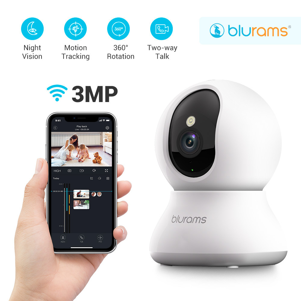 blurams Pet Camera 2K, 360 Indoor Security Camera, Dog Camera with Phone App, PTZ Cameras for Home