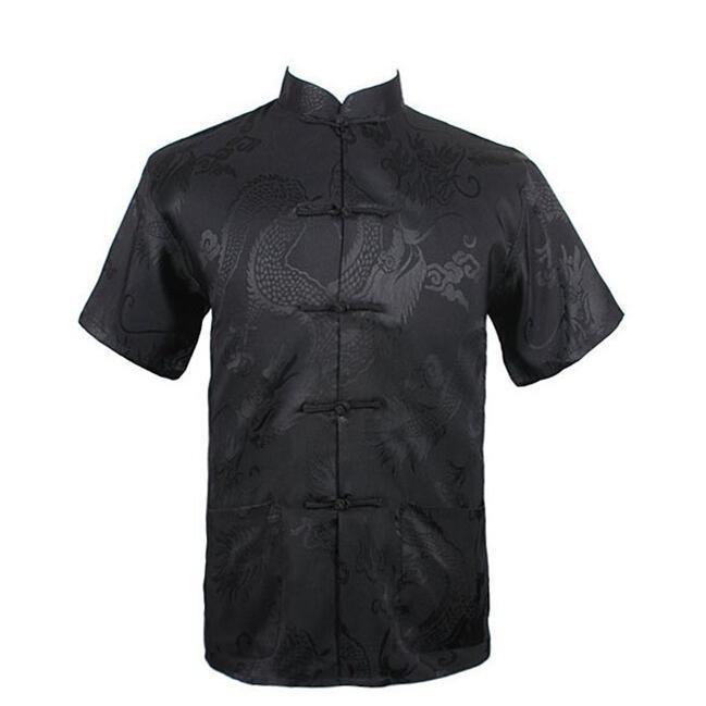 Promo... Cheongsam Atasan Lengan Pendek Pria Khusus Hitam