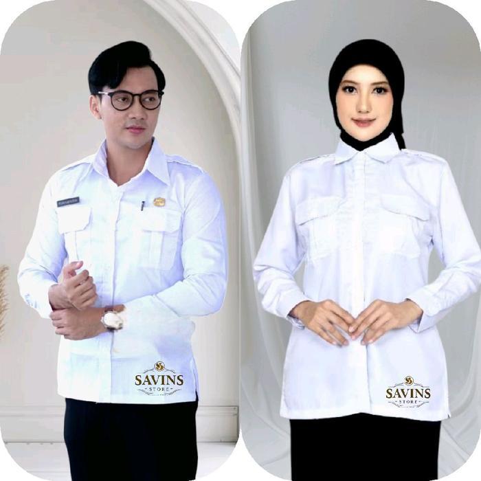 TERMURAH Baju Dinas PNS wanita Baju PDH putih wanita/pria kemeja putih wanita/pria baju PDH ASN
