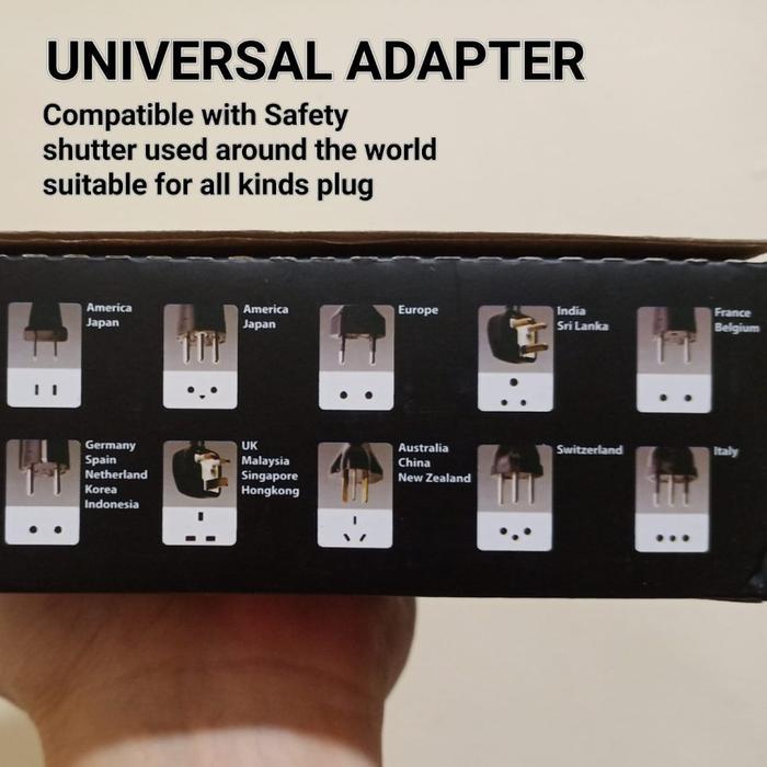 MNTB" COLOKAN LUBANG UNIVERSAL OVER STEKER TRAVEL BOSS 16A KAKI 3 ADAPTOR