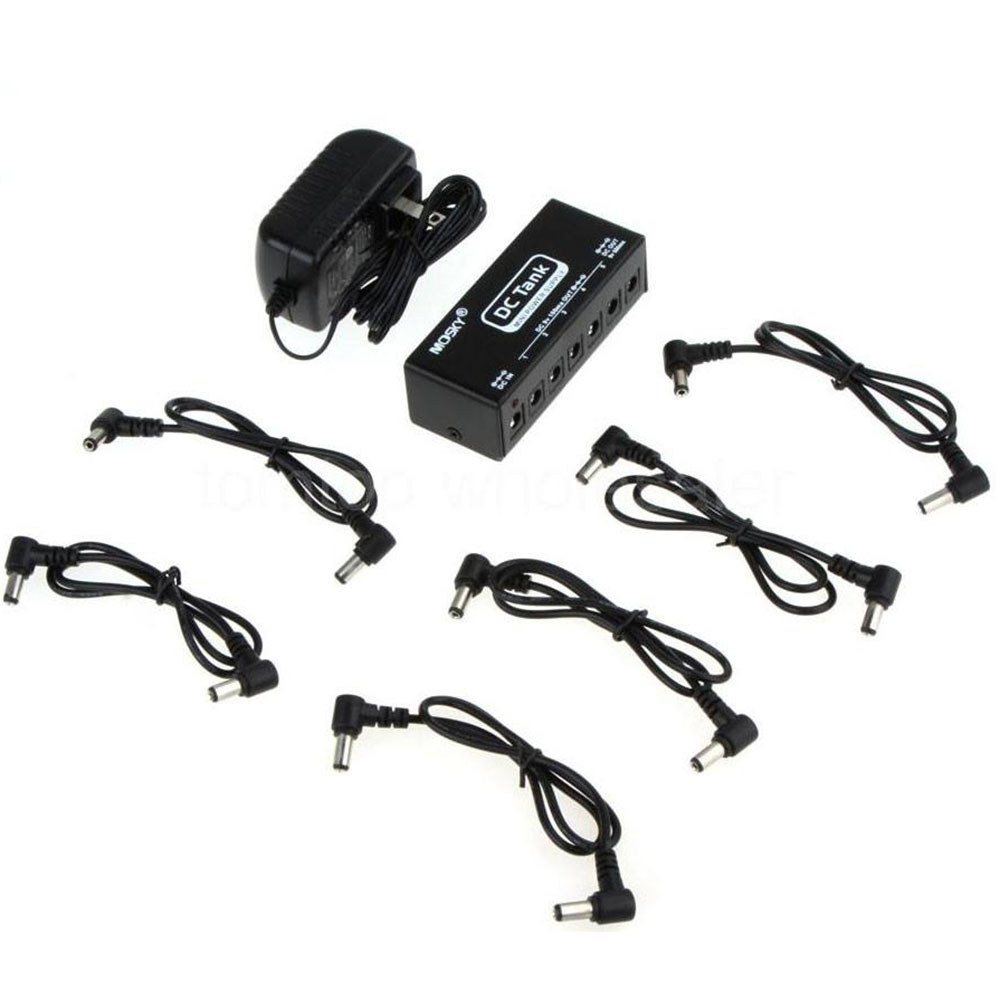 Mosky Mini Pedal Power Supply DC-Tank Guitar Effects Pedal 6 Isolated Output Power Short Circuit