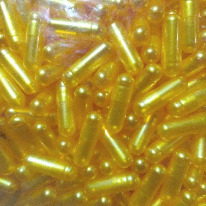 A208CANGKANG KAPSUL KOSONG KUNING METALIK SIZE 0,