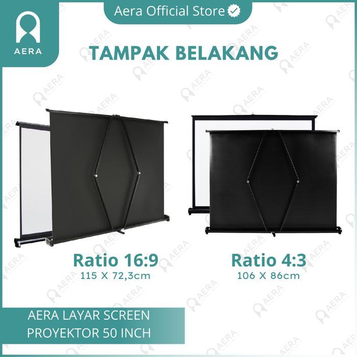LAYAR SCREEN PROYEKTOR 50 INCH 4:3 DAN 16:9 LAYAR PROYEKTOR PORTABLE