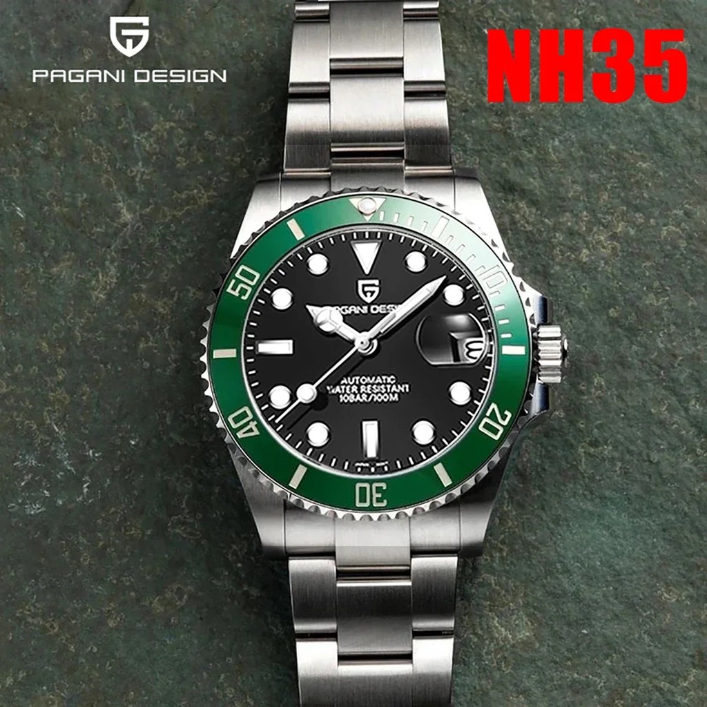 PAGANI DESIGN PD1661 Water Ghost Watch 40MM Luxury Automatic Mechanical Watches NH35 Auto Date Sport