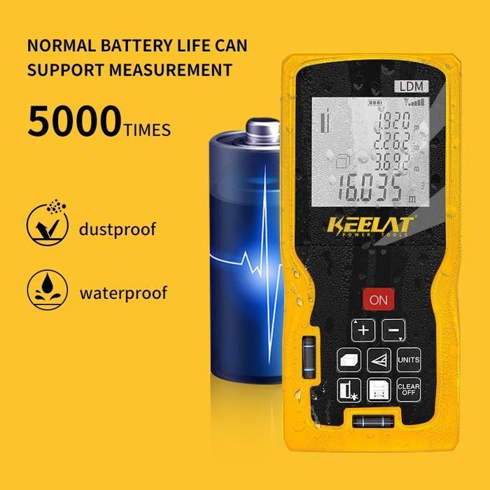 KEELAT 100M Pengintai Laser Digital Pengukur Jarak Laser Inframerah Pengukur Jarak Laser Elektronik