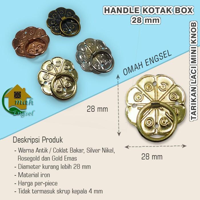 Handle kotak box 28 mm G Tarikan laci mini Knob kotak hantaran antik