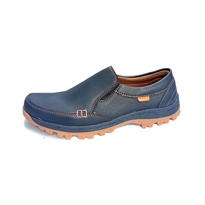 Sepatu Pria Kerja Outdoors Safety Slip On Tanpa Tali Flat Shoes Terbaru 
