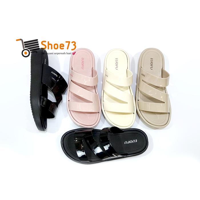 Murah LUOFU ORIGINAL E 7224 - BRZ4W SIZE 36-40 l SANDAL SELOP WANITA KARET EVA RINGAN ANTI LECET