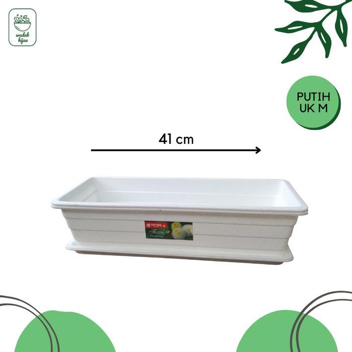 [] pot bunga panjang Trivetto + Tatakan Pot UK M / lion star
