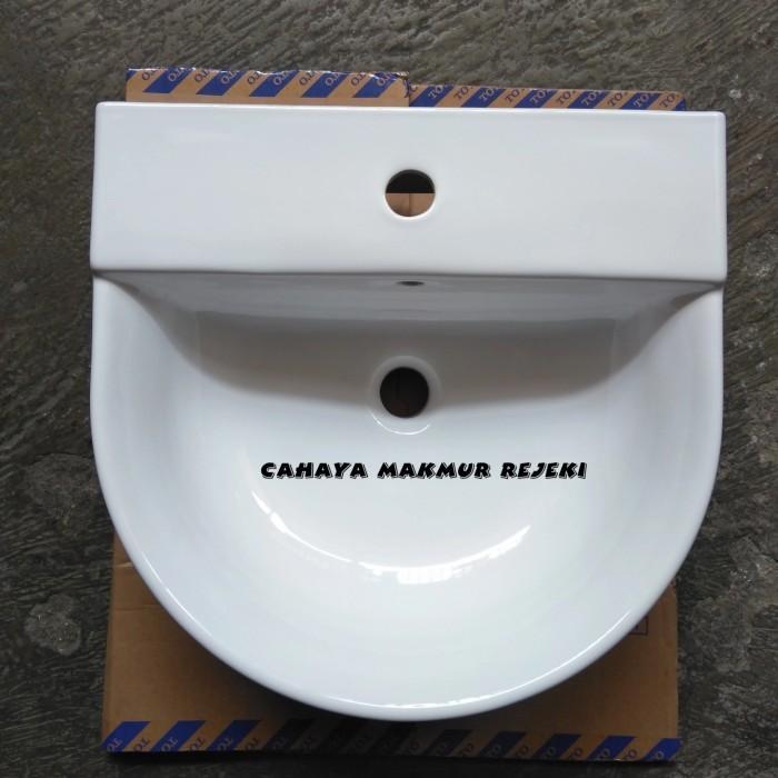 Wastafel Toto LW 897 CJ / LW897CJ Full Set Kran Panas Dingin TX115LRR