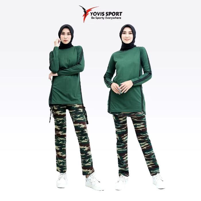 Unique Yoga - Celana Senam Cargo Loreng & Celana Senam Rok Army Wanita/ Celana Senam Loreng / Celana