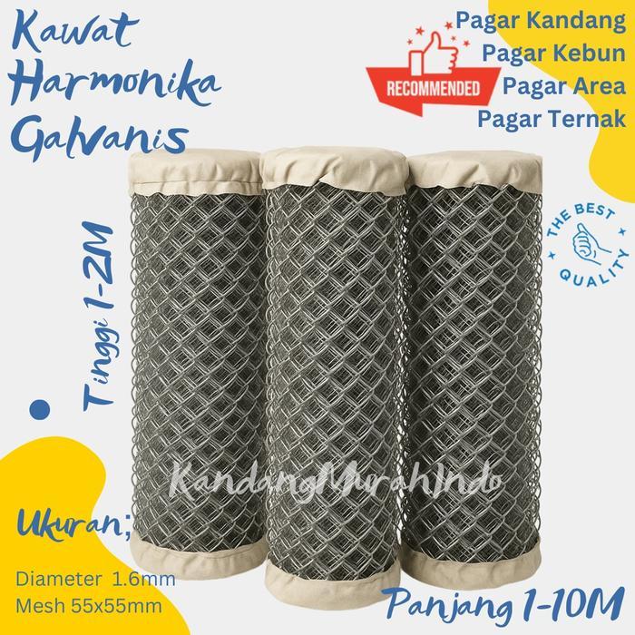 Best Seller Kawat Harmonika Murah Diameter 1.6Mm Lubangan 50X50 Galvanis, Kawat Harmonika Galvanis
