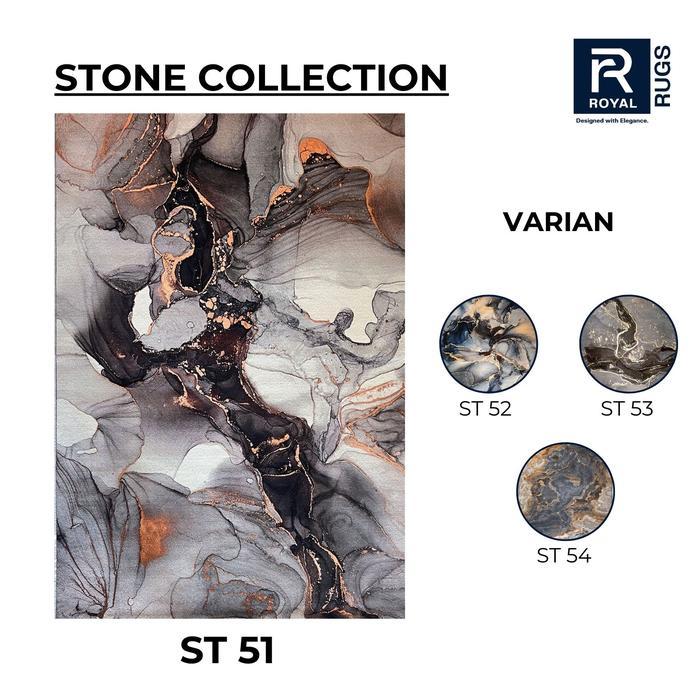 Karpet Lantai Ruang Tamu Premium 150X200 cm Marmer STONE Carpet Benang Aesthetic Ambal Lantai Karet