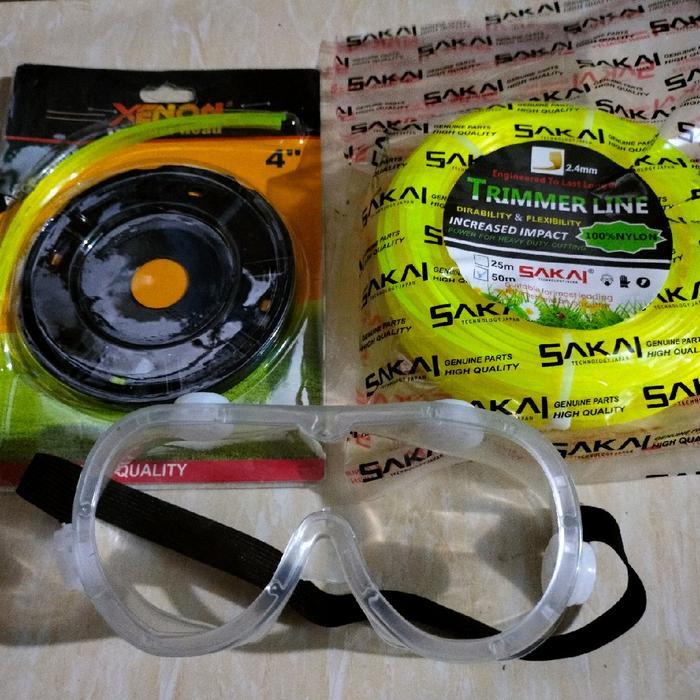 SENAR/TALI MESIN POTONG RUMPUT + DUDUKAN SENAR MESIN POTONG RUMPUT+KACAMATA SAFETY