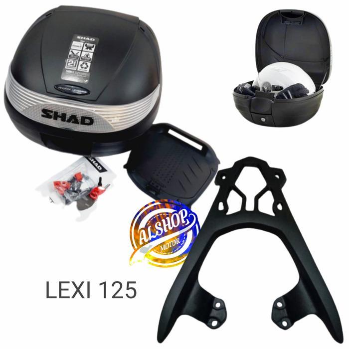 Paketan Box Shad Sh29 Dan Breket Box Lexi 125 Box + Breket Box Lexi Helm Motor