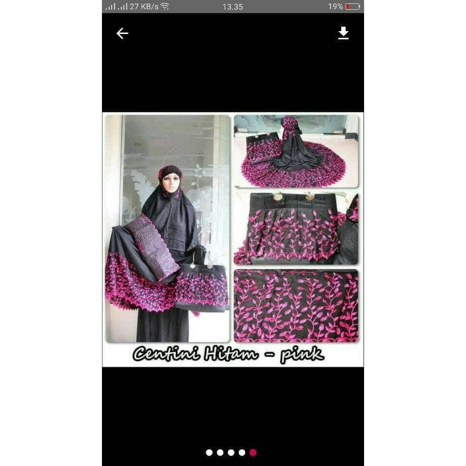 TERLARIS terbaru mukena behel bordir centini hamidar hitam READY STOCK
