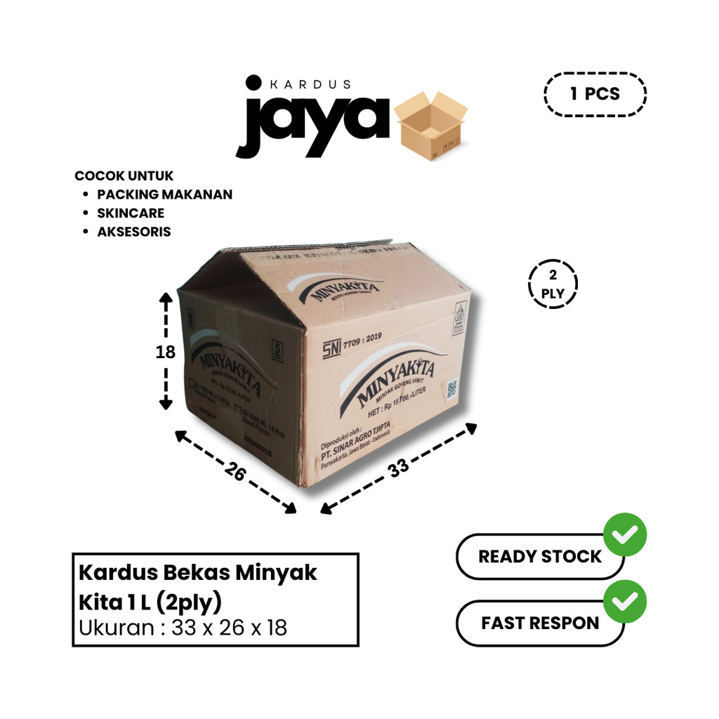 Kardus Bekas Minyak Kita 1 L (2ply)