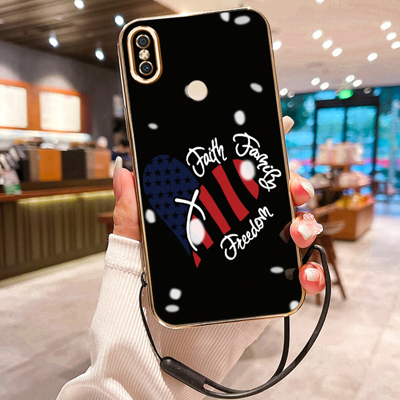 Casing Hp Untuk Xiaomi Redmi S2 Y2 Case Kebebasan beragama Elektro Plating Cesing silikon Kasing Sof