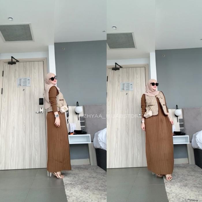 "New" Vizhyaa_hijabstore ASYIFAH DRESS Pakaian Muslim Wanita / dress set inner dan vest