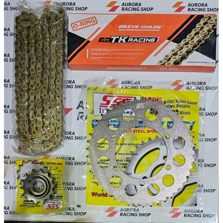 Gear Set Sss Yamaha R25 / Mt25 & Rantai Tk 520 O Ring Gold