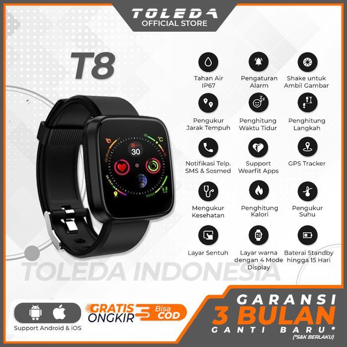 Terbaru Toleda Smartwatch Tlw T8 Original 100% Smartband