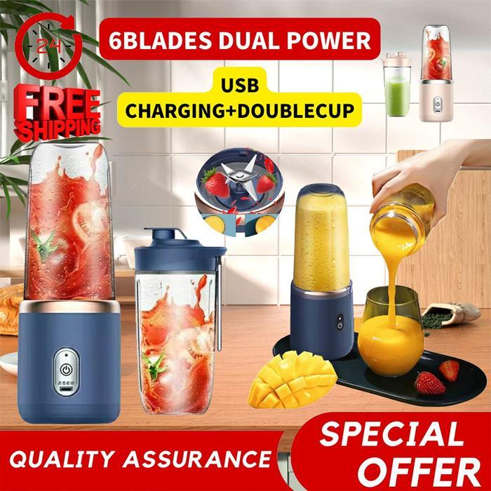 Philips - Blender Portable Mini Juice Blender 6 Pisau Juicer Portable