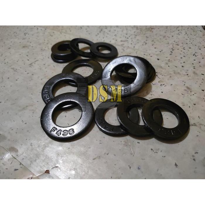 "New" (100 PCS) ASTM F 436 / Ring Plat Baja Hitam F436 Mutu Tinggi / Flat Washer Plated Black Steel