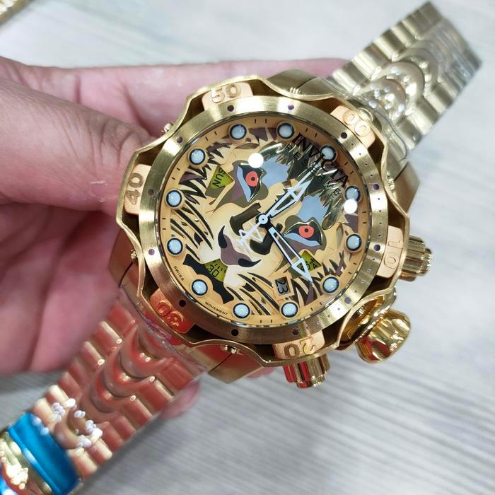 Jam tangan Pria INVICTA VENOM Stainless Steel Gold Premium
