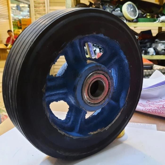 New Best Quality 100% Original Roda Lori / Roda Troli 8 Inch Jari Jari Besi Untuk Lori 800 Kg