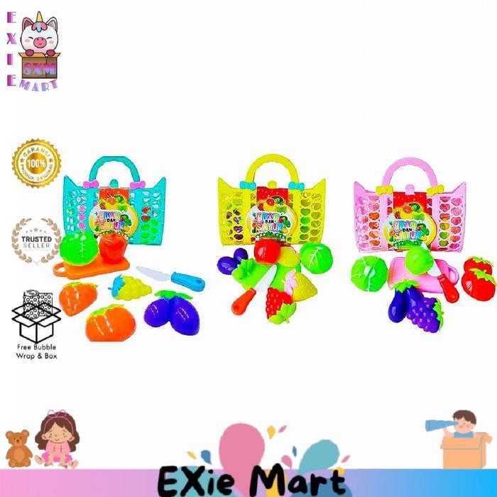 MAINAN ANAK TAS KERANJANG PASAR SET DOKTER-DOKTERAN, TAS PASAR SET KOKI, TAS PASAR SET BUAH SAYUR