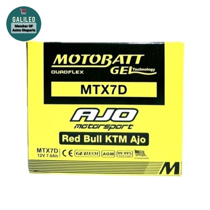 Aki Motor Kering Scoorpio / Tiger Gm7B, Mtx7D 7Ah 12 Volt Motobatt Ori
