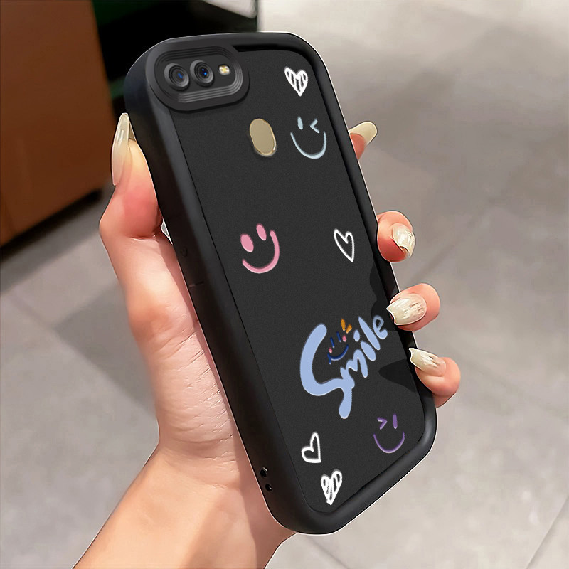 Casing Hp Untuk OPPO A7 OPPO A5s OPPO A12 OPPO A12S A11k Case Smile Wajah tersenyum Kasing silikon C