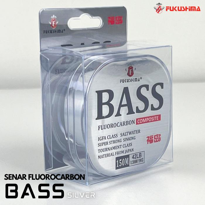 Senar Pancing 150 Meter Bass Silver Warna Bening Fluorocarbon Fukushima