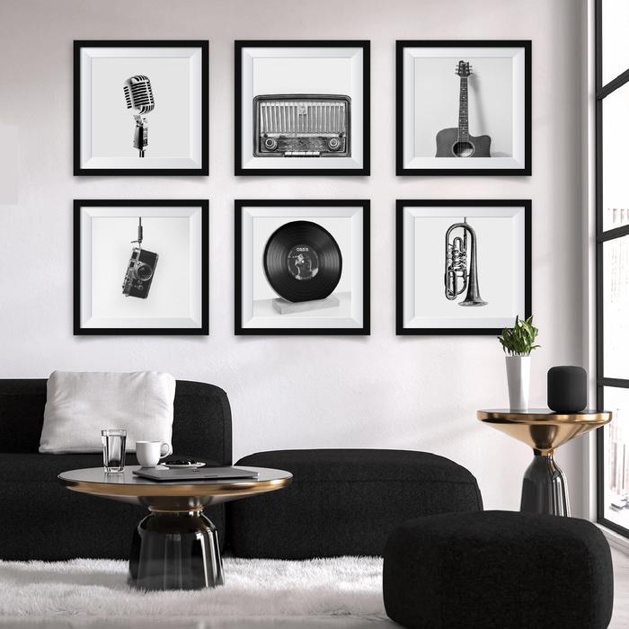 Hiasan Dinding Hitam Putih Retro Vintage Pajangan Musik Poster Band Kamar Aesthetic