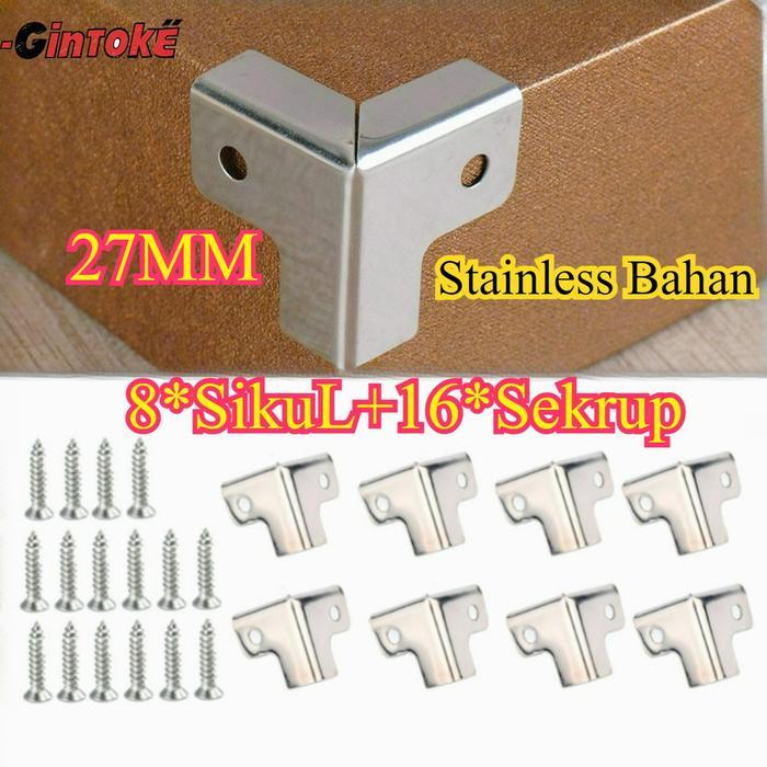 8PCS Box Siku L Hardcase/Siku Pojok Corner Tebal/Siku L/Siku Corner Hardcase L/Siku Box Pojok/Lubang