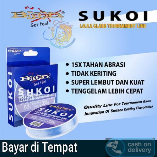 Senar Pancing Laut BLOOD-X Sukoi FluoroCarcon Coated - Biru Laut