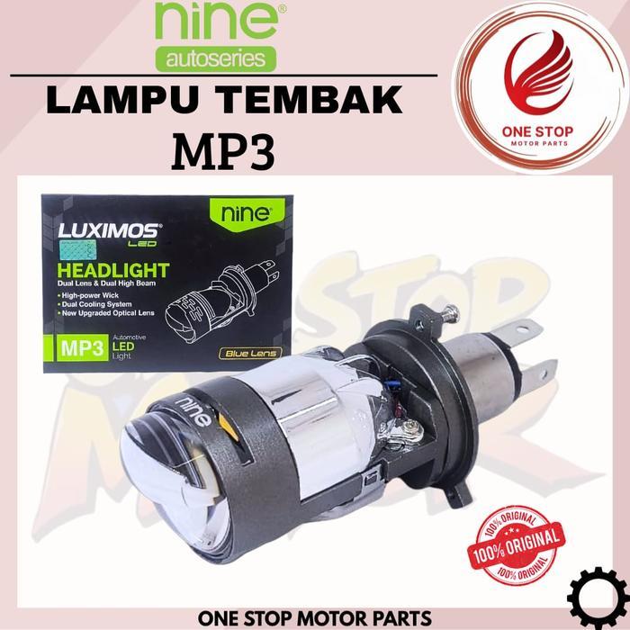 LAMPU LED MINI PROJECTOR ASLI LUMINOS LED H4 MP3 MINI HEAD LIGHT ORIGINAL ORI NINE