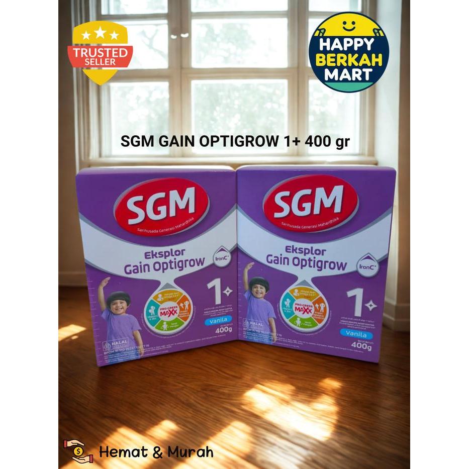 Terbaik Best Quality 100% Original Sgm Eksplor Gain Optigrow 1+ 400 Gr Vanilla