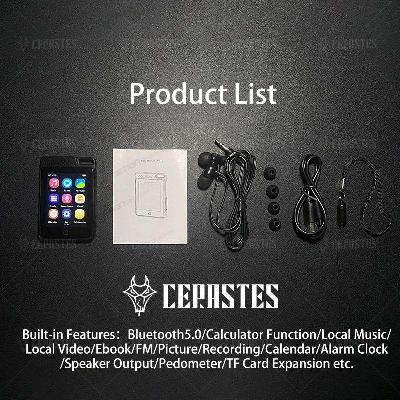 2024 High Quality HiFi Music MP3 Player Bluetooth 5.0 Touch Screen Multifunctional MP4 Video Player