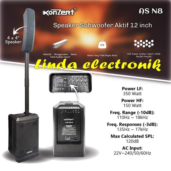 Speaker Aktif Column Satelite 12 Inch KONZERT AS N8 | AS N 8 Original By AUDIO SEVEN