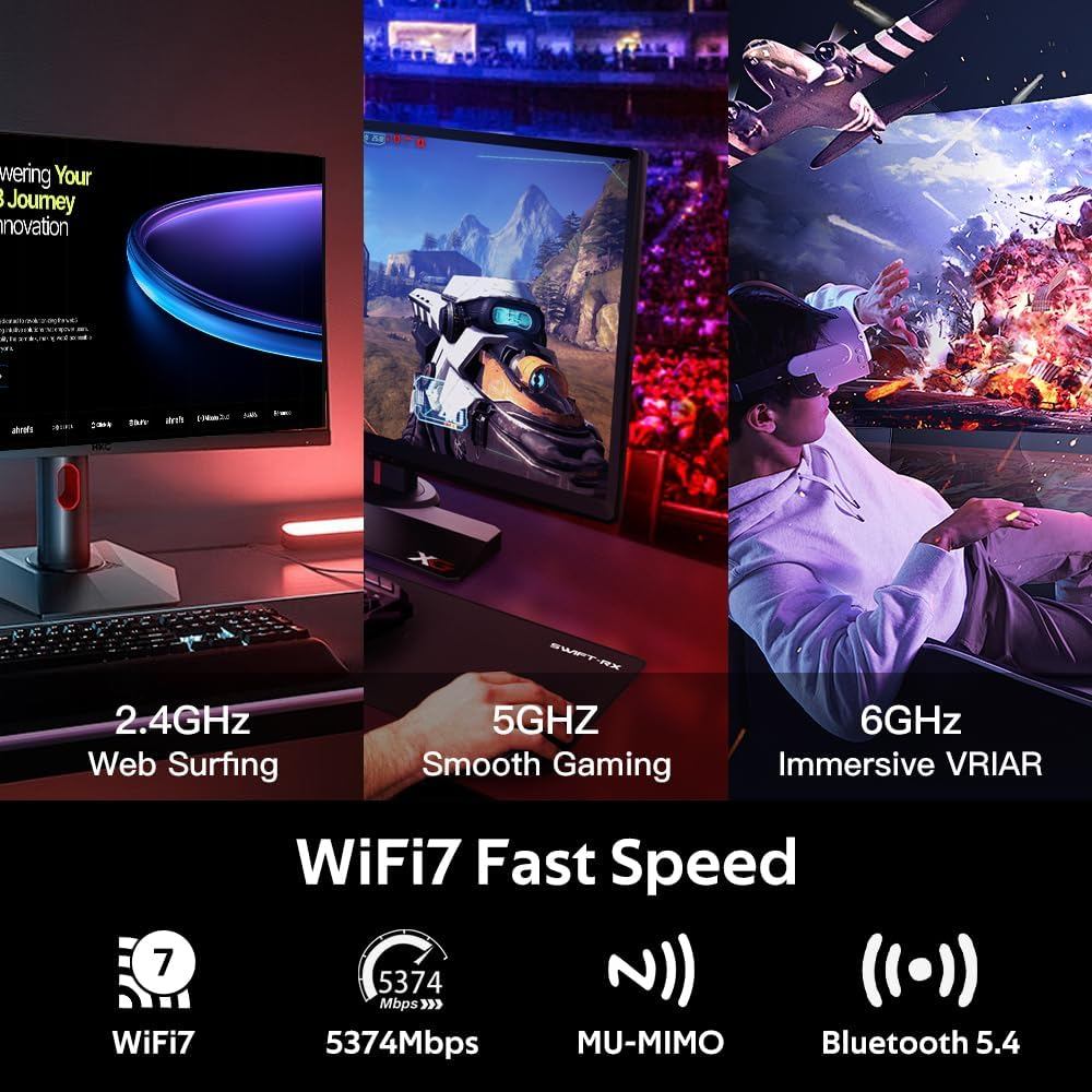 PCI Express MT7925 WiFi 7 BT5.4 PCIE WiFi Adapter 802.11BE Tri-Band 6Ghz/5Ghz/2.4Ghz Wireless